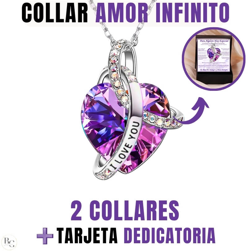 🤩2 Joyas 💖2 Collares Amor Infinito® ➕ Tarjeta ➕ Caja de Regalo