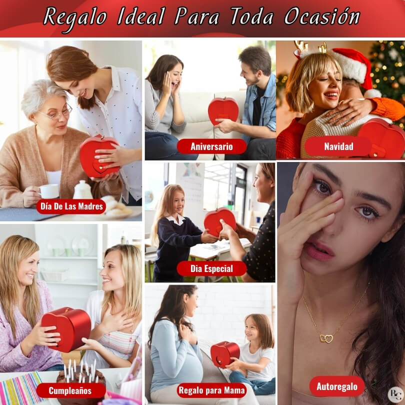 💖Pack Rosa Eterna: 2 Collares ➕ Tarjeta Dedicatoria ➕ Joya Sorpresa