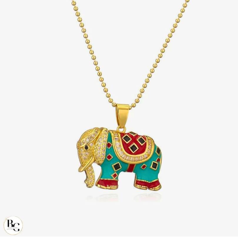 Collar Elefante De La Abundancia 🐘 Chapado En Oro 18K