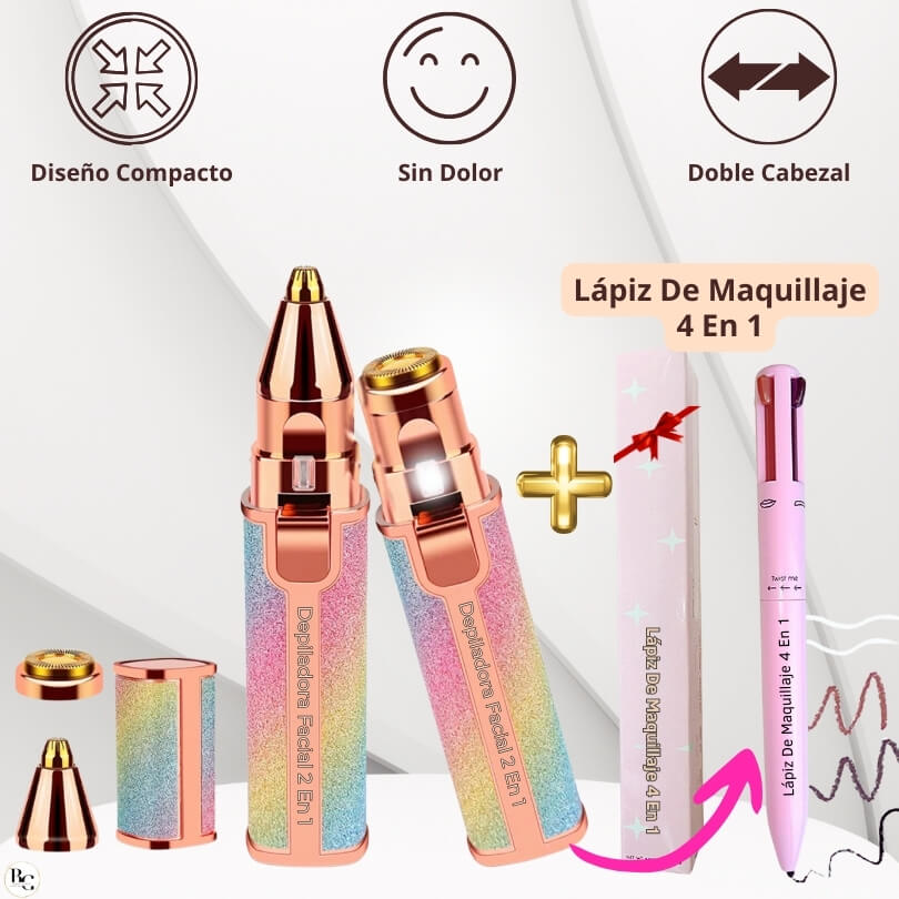 Depiladora ByeBellos2en1™ ➕ Lápiz de Maquillaje 4En1