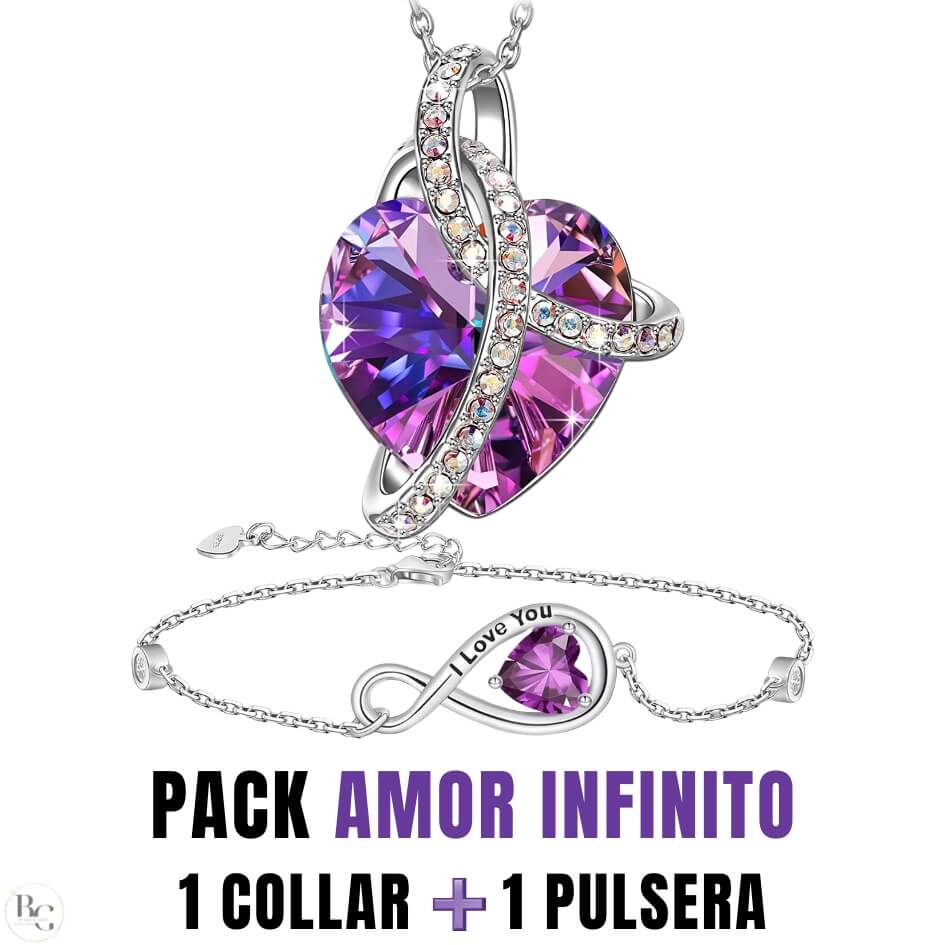 🤩2 Joyas 💖Collar Amor Infinito® ➕ Pulsera A Juego